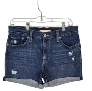 Levi's cuffed Denim mid length jeans med wash women's shorts sz 29 normcore